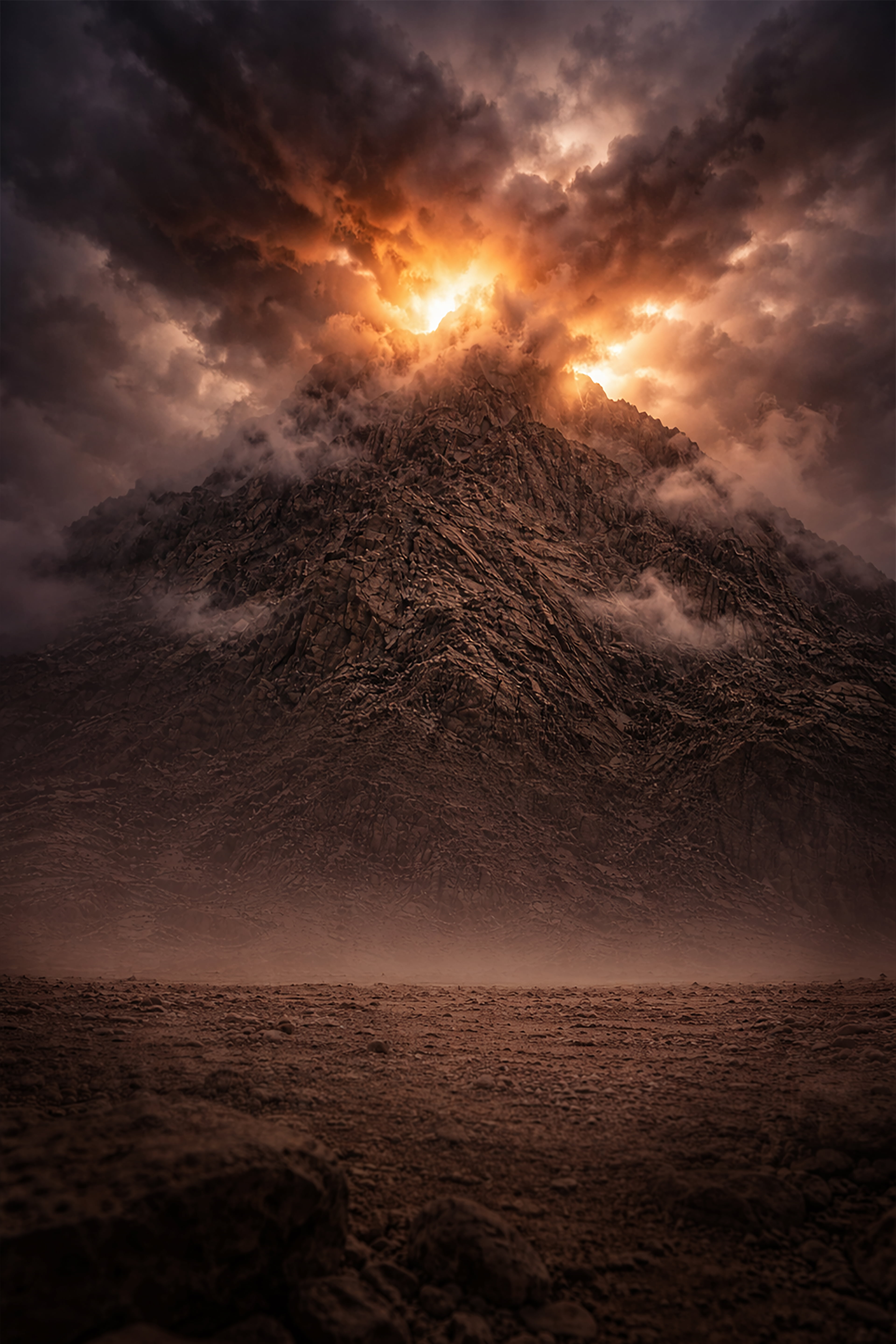 Mount Sinai with dramatic storm clouds